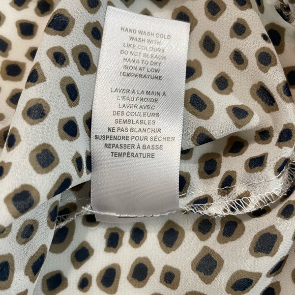 Cleo Leopard Print Long Sleeve Blouse with Ruffle Front, Size XS - Picture 7 of 9